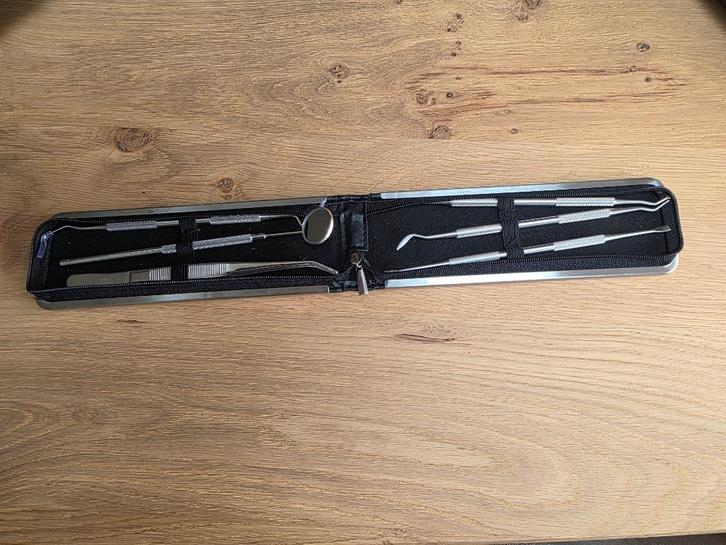 7 delige RVS Tandarts Setje incl haak en spiegel - nieuw, Sieraden, Tassen en Uiterlijk, Uiterlijk | Mondverzorging, Nieuw, Overige typen