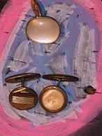 Vintage Manchetknopen Set, Ophalen of Verzenden, Gebruikt, Overige materialen, Verguld