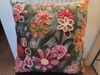 PTMD gebloemd kussen sierkussen woonkussen, Huis en Inrichting, Ophalen of Verzenden, Groen, Vierkant