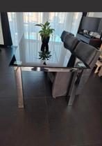 Zwarte glazen eettafel - moet snel weg!, Huis en Inrichting, Tafels | Eettafels, Ophalen, 100 tot 150 cm, 200 cm of meer, Zo goed als nieuw