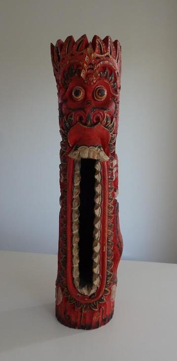 Vintage Handgemaakt Bali Beeld, Kul Kul of Slit Drum beschikbaar voor biedingen