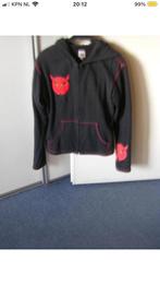 Zwart vest met puntmuts. maat S/M ( STUKA), Maat 38/40 (M), Zwart, Ophalen of Verzenden, Gedragen