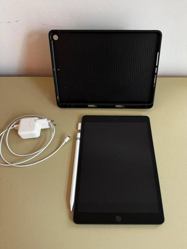 iPad 8 (2020) 128GB + Apple Pencil 1e gen + hoes + oplader, Computers en Software, Apple iPads, Zo goed als nieuw, Apple iPad