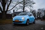 Fiat 500 Twinair Turbo 80pk 2015 Blauw, Auto's, Fiat, Parkeersensor, Cabriolet, Bruin, Handgeschakeld