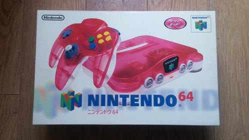 Nintendo 64 N64 NTSC clear melon Red funtastic, Spelcomputers en Games, Spelcomputers | Nintendo 64, Zo goed als nieuw, Met 1 controller