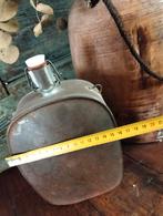Oude brocante veldfles ijzer, Antiek en Kunst, Ophalen of Verzenden