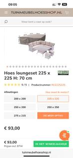 "Hoes loungeset 225 x 225 H: 70 cm" raffels, Tuin en Terras, Tuinmeubel-accessoires, Ophalen of Verzenden, Zo goed als nieuw