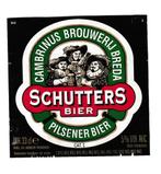 Bieretiket Schutters Bier Pilsener Bier thte 93-94  33 cl, Verzamelen, Ophalen of Verzenden, Gebruikt, Overige typen, Overige merken