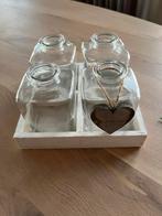 Leuk bloemenkistje met 4 vaasje., Huis en Inrichting, Woonaccessoires | Stolpen, Ophalen of Verzenden, Zo goed als nieuw