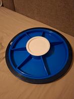 Tupperware Serveerschaal met Deksel - Blauw/Wit, Ophalen of Verzenden, Gebruikt, Blauw, Schaal