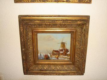 Winterlandschap met schaatsers, T.H. Wessling 12-12-1938. beschikbaar voor biedingen