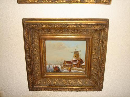 Winterlandschap met schaatsers, T.H. Wessling 12-12-1938., Antiek en Kunst, Kunst | Schilderijen | Klassiek, Ophalen of Verzenden