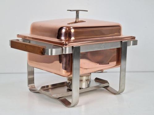 Vintage Spring Swiss rechaud Koper RVS Chafing Dish compleet, Huis en Inrichting, Keuken | Keukenbenodigdheden, Gebruikt, Ophalen of Verzenden