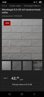 Wandtegel 6,5x20 wit handvormlook white, Doe-het-zelf en Verbouw, Ophalen, Nieuw, Minder dan 20 cm, 20 tot 40 cm