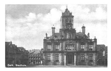 44127	Delft	stadhuis	1958	 	 ( Postzegel afgescheurd ) 	 Zie