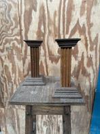 Set art deco kandelaars - hout - Meubelfabriek Oisterwijk, Ophalen of Verzenden, Overige materialen