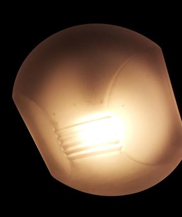 Sfeervolle Plafondlamp / Plafonniere van Matglas   beschikbaar voor biedingen