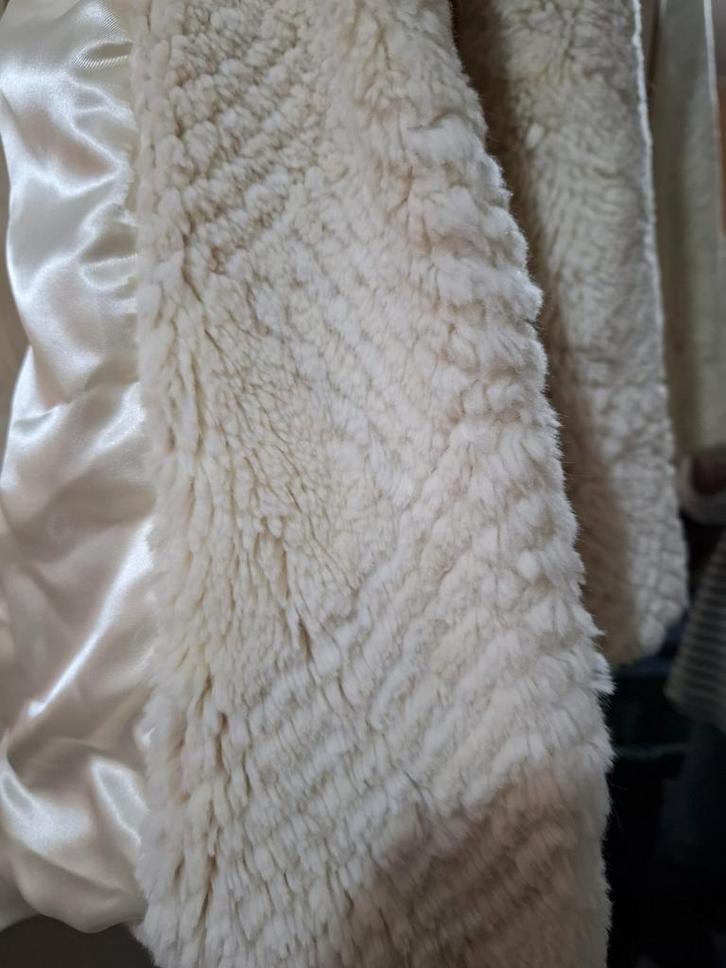 Fake Fur Jasje Dames - Satijnen Voering, Kleding | Dames, Jassen | Zomer, Zo goed als nieuw, Maat 46/48 (XL) of groter, Wit, Ophalen of Verzenden