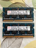 Hynix 2x4GB DDR3 Laptop Geheugen, Computers en Software, RAM geheugen, Gebruikt, DDR3, Ophalen of Verzenden, Laptop