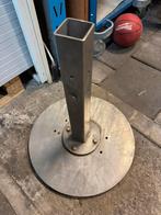 Rvs paalvoet houder parasol voet schotel, Tuin en Terras, Parasols, Ophalen, Zo goed als nieuw, Minder dan 1 meter, Zweefparasol
