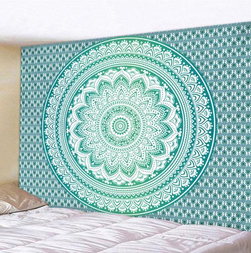 Groene Mandala Wandkleed 3D Wand Kleed Muurkleed Yoga India, Huis en Inrichting, Stoffering | Tapijten en Kleden, Nieuw, Rechthoekig