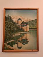 Schilderij L.M. Jacobi - Kasteel aan Meer, Antiek en Kunst, Ophalen of Verzenden