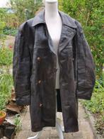 Oude bruine leren lange jas, grote maat Solex vintage retro, Overige modellen, Gebruikt, Ophalen of Verzenden