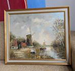 Gesigneerd schilderij in lijst - Hollands landschap  69.5 cm, Ophalen
