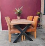 Mooie houten tafel, Tuin en Terras, Ophalen, Gebruikt, Hout, Eettafel