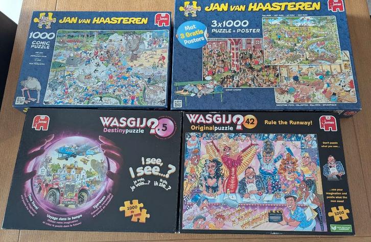 Puzzels Jan van Haasteren en Wasgij, Hobby en Vrije tijd, Denksport en Puzzels, Zo goed als nieuw, Legpuzzel, 500 t/m 1500 stukjes