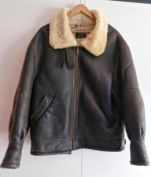 Aviation airforce B 3 b3 bomberjas origineel schapenwol leer, Verzamelen, Militaria | Algemeen, Luchtmacht, Kleding of Schoenen