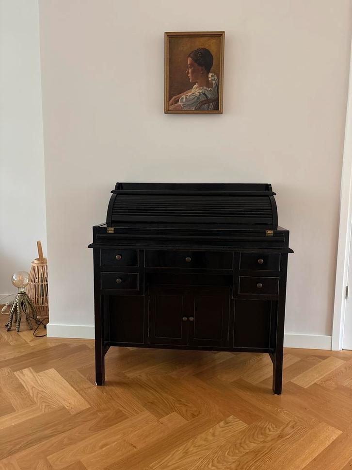 Klassiek bureautje secretaire bureau met rolluik, Huis en Inrichting, Kasten | Dressoirs, Gebruikt, 50 tot 100 cm, 25 tot 50 cm