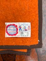Vintage wollen deken van Wijk Leidse deken bruin oranje 1970, Huis en Inrichting, Woonaccessoires | Plaids en Woondekens, Ophalen of Verzenden