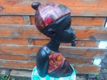 Houtsnijwerk Ghana uit een stuk hout gemaakt King  beschikbaar voor biedingen