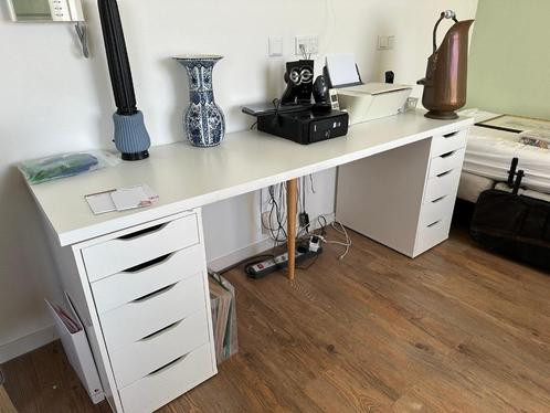 Bureau Wit, 200x60 cm, ALEX/LAGKAPTEN (IKEA), Huis en Inrichting, Bureaus, Zo goed als nieuw, Bureau, Ophalen
