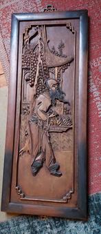 Antiek Chinees houtsnijpaneel Qing periode, Ophalen of Verzenden