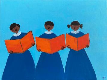 Koortje, kinder schilderijtje Júlia Dos  Santos Baptista beschikbaar voor biedingen