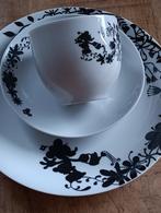 Disney ontbijtset minnie mouse silhouet met bloemen, Ophalen of Verzenden, Mickey Mouse, Zo goed als nieuw, Servies