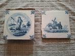 Set van 2 Delfts blauwe tegels 18e eeuw, Ophalen of Verzenden