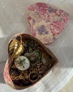 Vintage hart doosje sieraden diversen, Verzenden, Overige materialen, Ketting