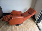 Prominent Toscaba Relaxfauteuil Leder Cognac - ZGAN, 75 tot 100 cm, Ophalen of Verzenden, Zo goed als nieuw, Metaal