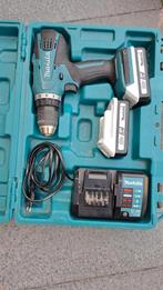 Makita DF457D Schroefmachine met 2 Accu's, Ophalen of Verzenden, Gebruikt, Boor- en Schroefmachine, Variabele snelheid