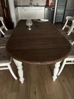 Hangoortafel met 6 stoelen, Huis en Inrichting, Ophalen, Gebruikt, 100 tot 150 cm, Vijf personen of meer