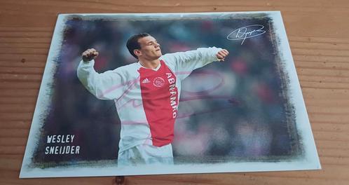 Wesley Sneijder handtekening Ajax gesigneerde spelerskaart, Verzamelen, Sportartikelen en Voetbal, Zo goed als nieuw, Spelerskaart