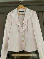 Blazer wit volant Linnen Grosso Moda maat 38 zgan, Kleding | Dames, Maat 38/40 (M), Wit, Zo goed als nieuw, Grosso Moda