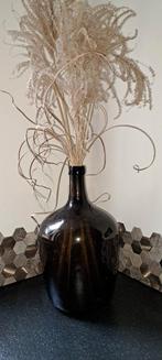 Grote vaas / fles met pluimen, Ophalen, Overige kleuren, Minder dan 50 cm, Glas