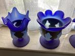 Blauwe vazen, Huis en Inrichting, Woonaccessoires | Vazen, Blauw, Ophalen of Verzenden, Minder dan 50 cm, Glas