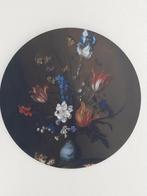 Muurdecoratie Rond Bloemen 60x60cm, 50 tot 75 cm, Ophalen of Verzenden, 50 tot 75 cm, Print