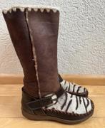 CP C & P hoge laarzen maat 39 bontgevoerd hair-on zebraprint, Hoge laarzen, Bruin, Verzenden, Zo goed als nieuw