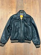 Vintage Redskins Unisex Leren Teddy Bomberjack Zwart L, Ophalen of Verzenden, Gedragen, Maat 52/54 (L), Zwart